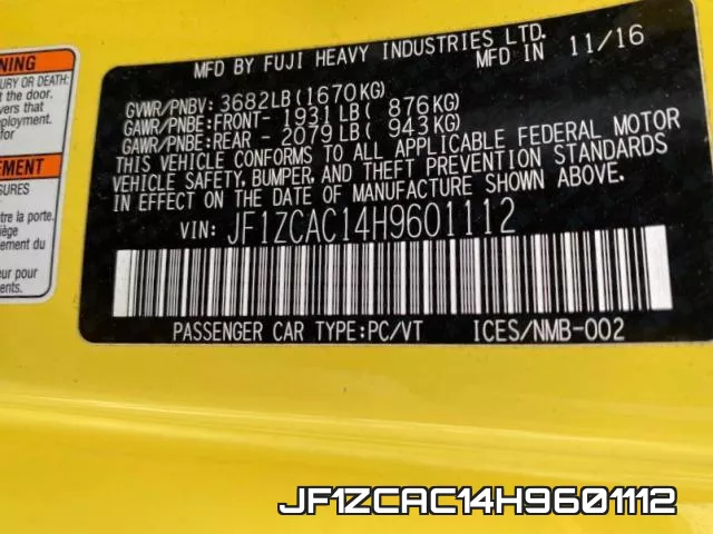 JF1ZCAC14H9601112 фото 2