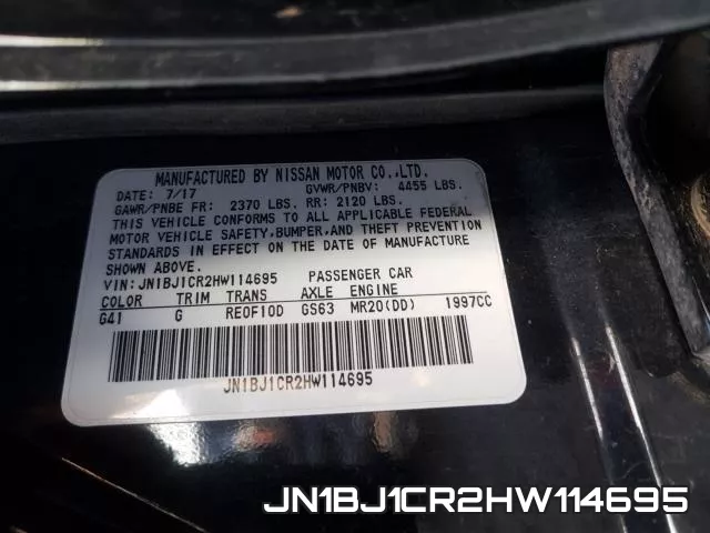JN1BJ1CR2HW114695 фото 2