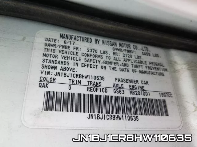 JN1BJ1CR8HW110635 фото 2