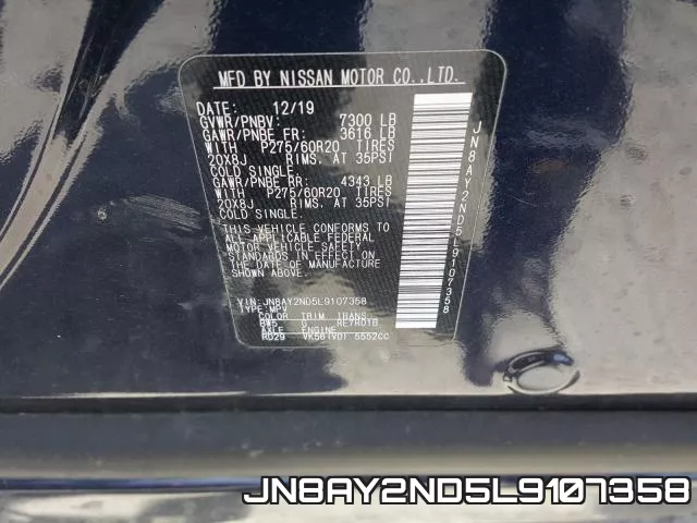JN8AY2ND5L9107358 фото 2