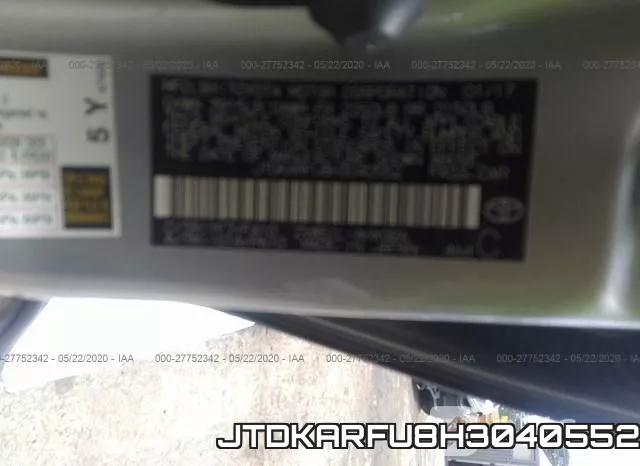 JTDKARFU8H3040552 фото 10