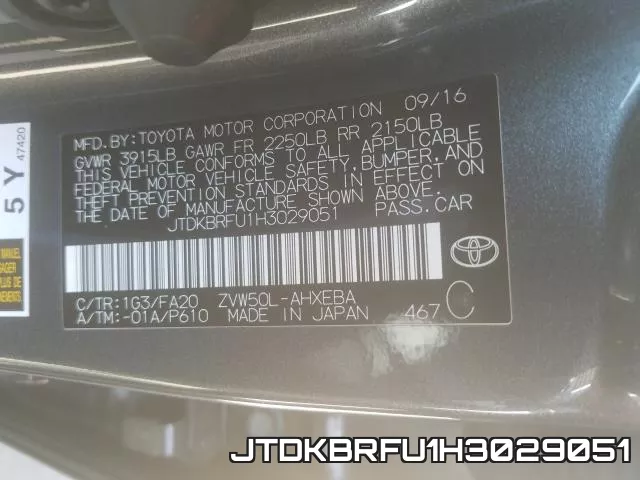 JTDKBRFU1H3029051 фото 2