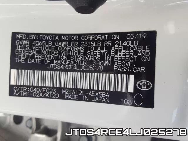 JTDS4RCE4LJ025278 фото 2