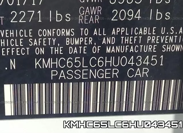 KMHC65LC6HU043451 фото 10