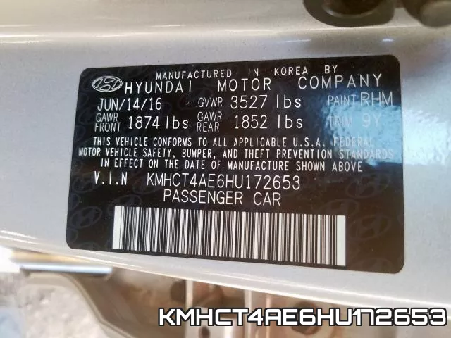 KMHCT4AE6HU172653 фото 2