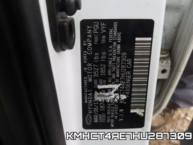 KMHCT4AE7HU287309 фото 2