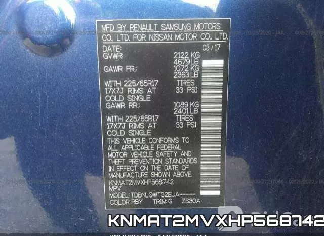 KNMAT2MVXHP568742 фото 10