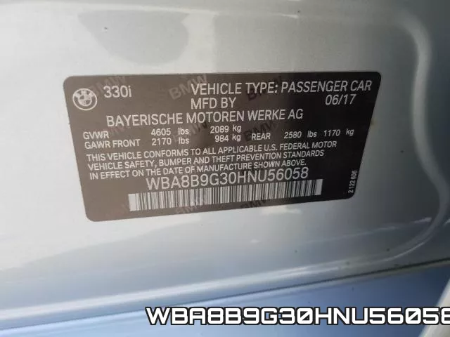 WBA8B9G30HNU56058 фото 2