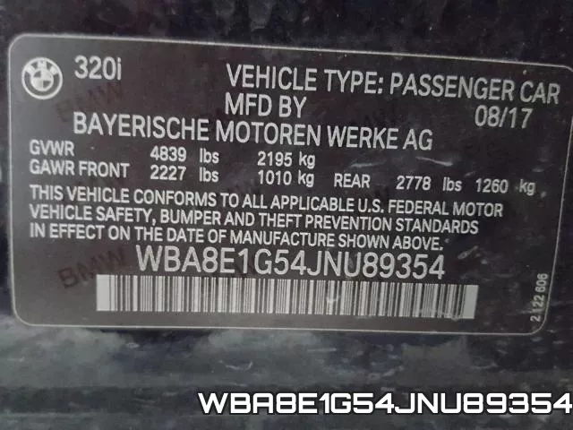 WBA8E1G54JNU89354 фото 2