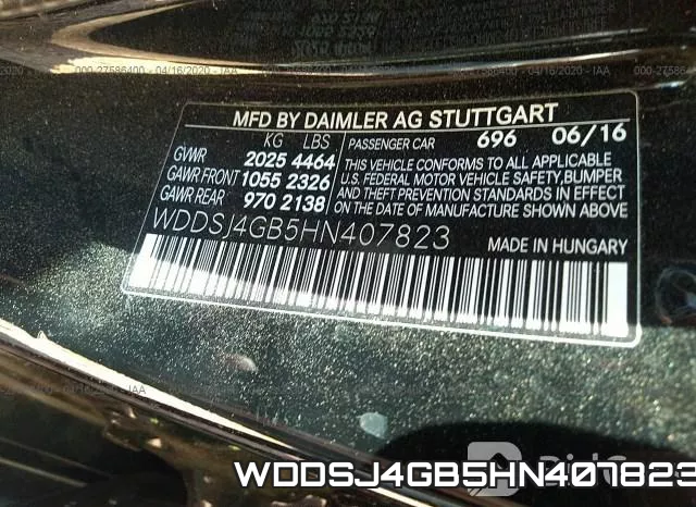 WDDSJ4GB5HN407823 фото 10