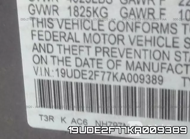 19UDE2F77KA009389 фото 10