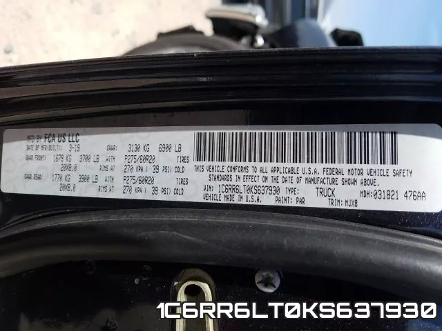 1C6RR6LT0KS637930 фото 2