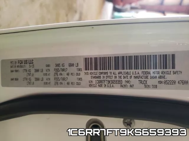 1C6RR7FT9KS659393 фото 2