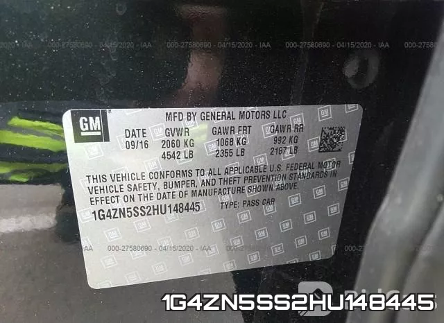 1G4ZN5SS2HU148445 фото 9