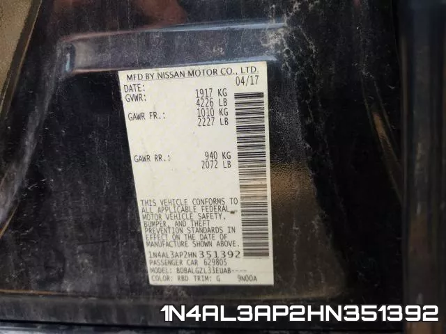 1N4AL3AP2HN351392 фото 2