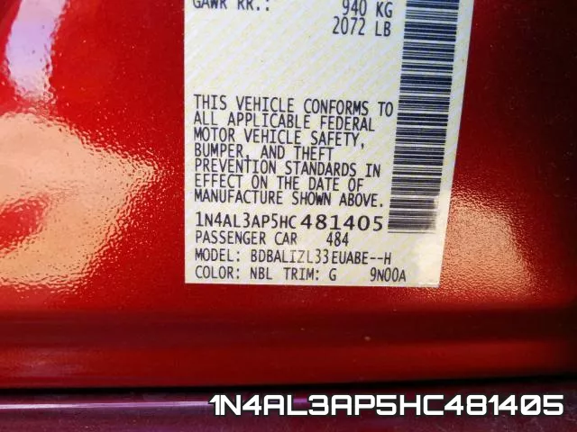 1N4AL3AP5HC481405 фото 2