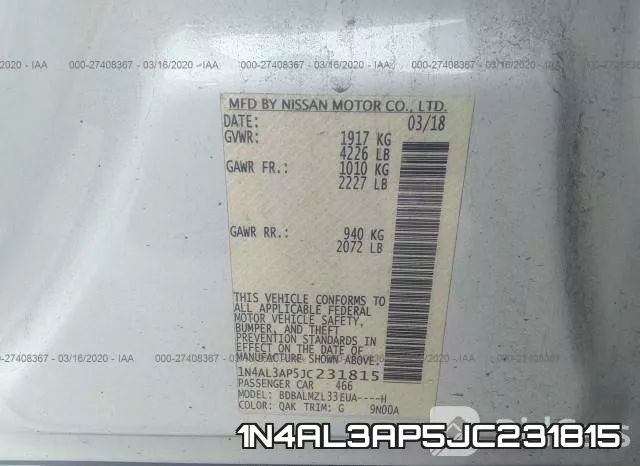1N4AL3AP5JC231815 фото 10