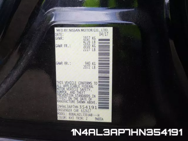 1N4AL3AP7HN354191 фото 2