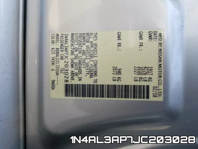 1N4AL3AP7JC203028 фото 2