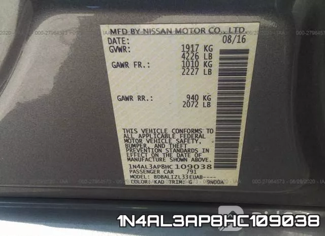 1N4AL3AP8HC109038 фото 10