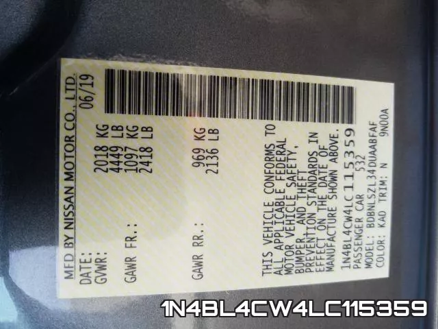 1N4BL4CW4LC115359 фото 2