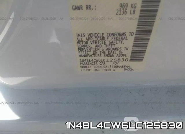 1N4BL4CW6LC125830 фото 10