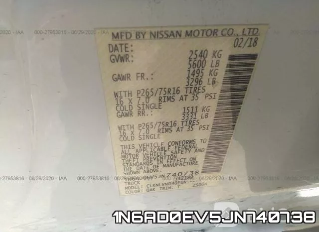 1N6AD0EV5JN740738 фото 10