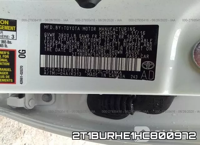2T1BURHE1HC800972 фото 10