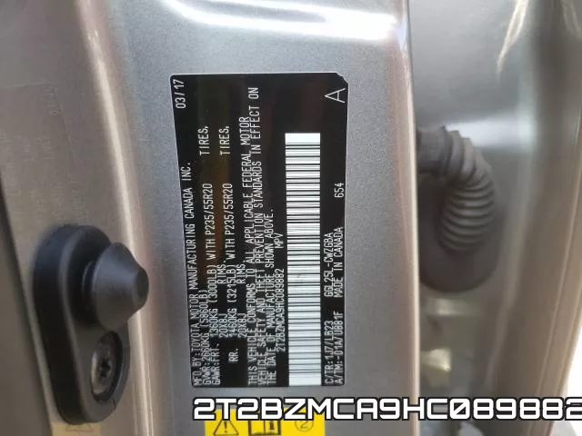 2T2BZMCA9HC089882 фото 2