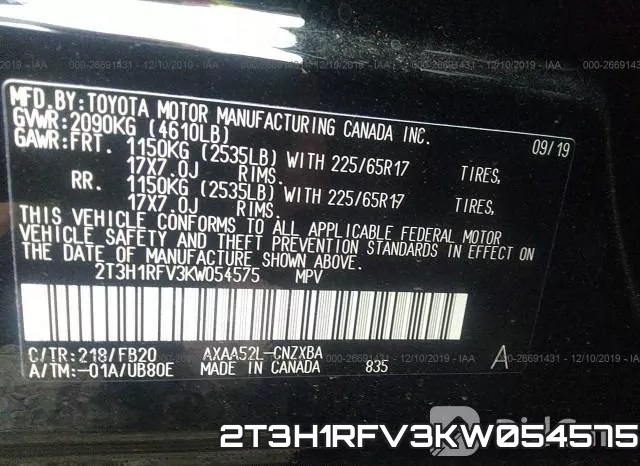 2T3H1RFV3KW054575 фото 10