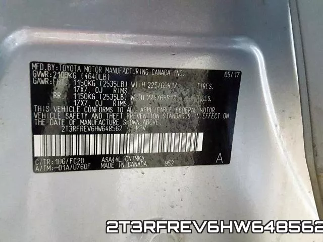 2T3RFREV6HW648562 фото 2