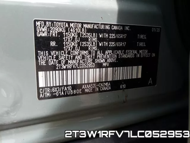 2T3W1RFV7LC052953 фото 2