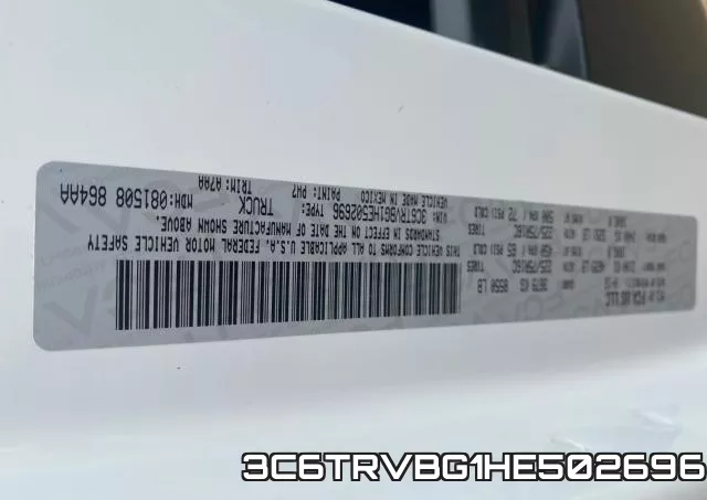 3C6TRVBG1HE502696 фото 2