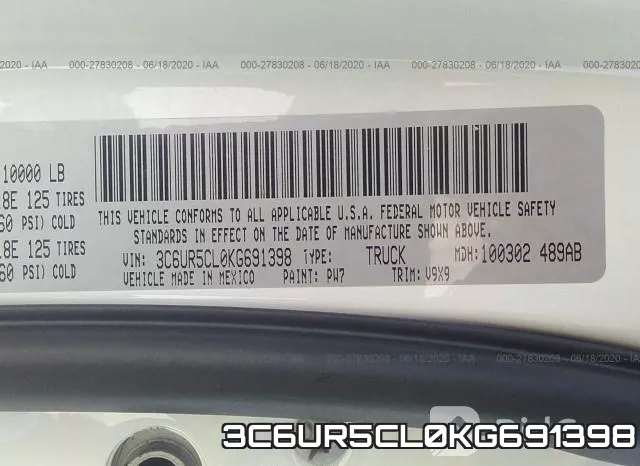 3C6UR5CL0KG691398 фото 10