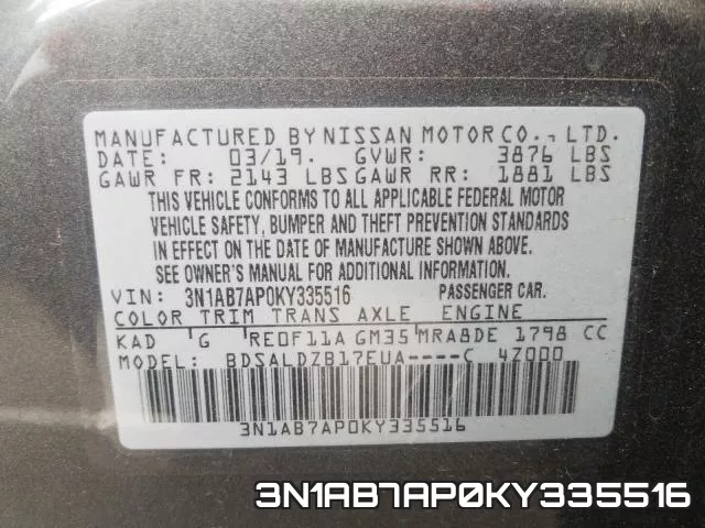 3N1AB7AP0KY335516 фото 2