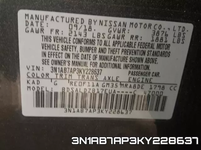 3N1AB7AP3KY228637 фото 2