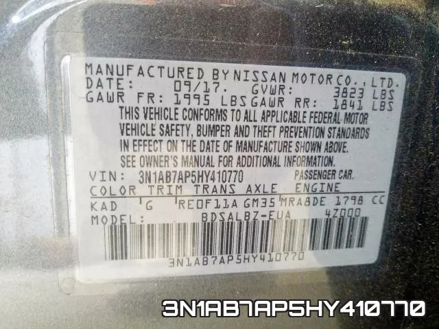 3N1AB7AP5HY410770 фото 2