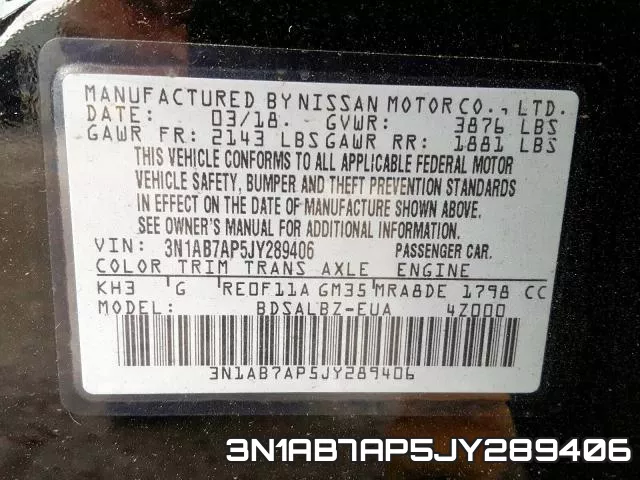 3N1AB7AP5JY289406 фото 2
