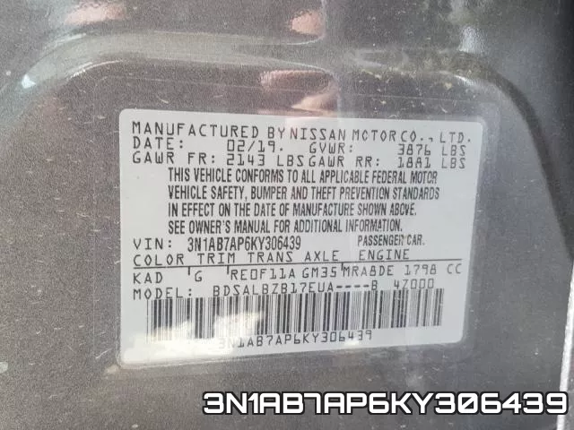 3N1AB7AP6KY306439 фото 2
