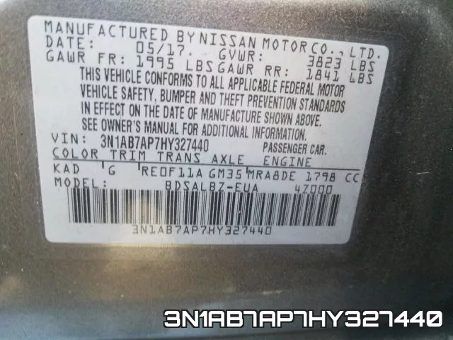 3N1AB7AP7HY327440 фото 2