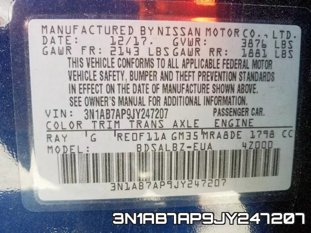 3N1AB7AP9JY247207 фото 2