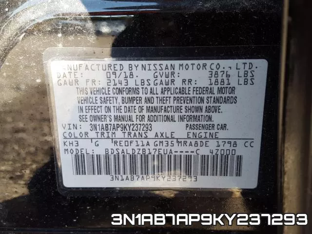 3N1AB7AP9KY237293 фото 2