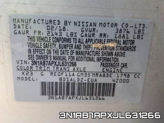 3N1AB7APXJL631266 фото 2