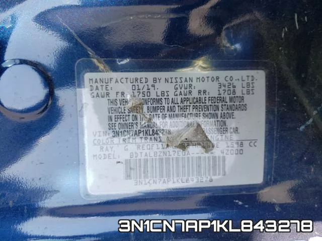 3N1CN7AP1KL843278 фото 2
