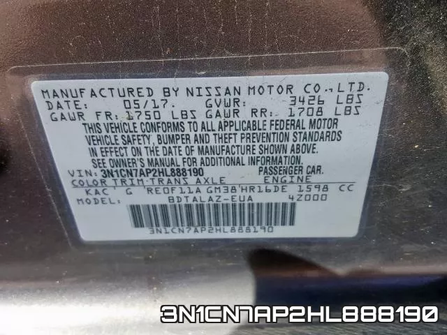 3N1CN7AP2HL888190 фото 2