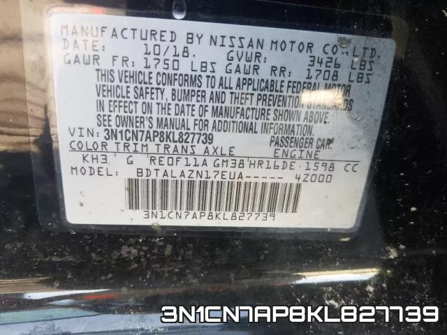 3N1CN7AP8KL827739 фото 2