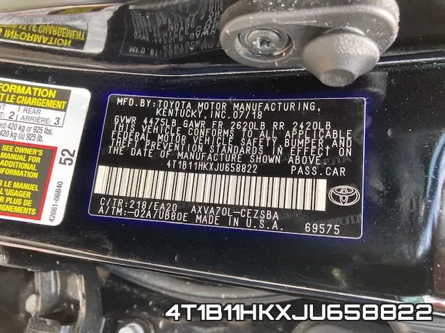 4T1B11HKXJU658822 фото 2