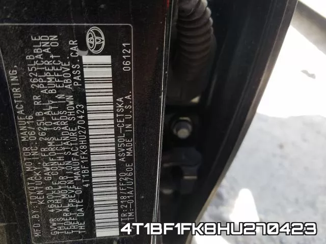 4T1BF1FK8HU270423 фото 2
