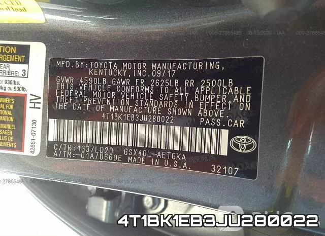 4T1BK1EB3JU280022 фото 10