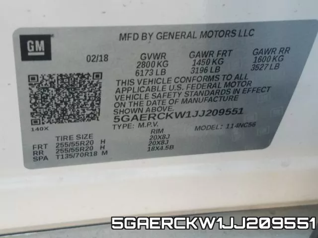 5GAERCKW1JJ209551 фото 2